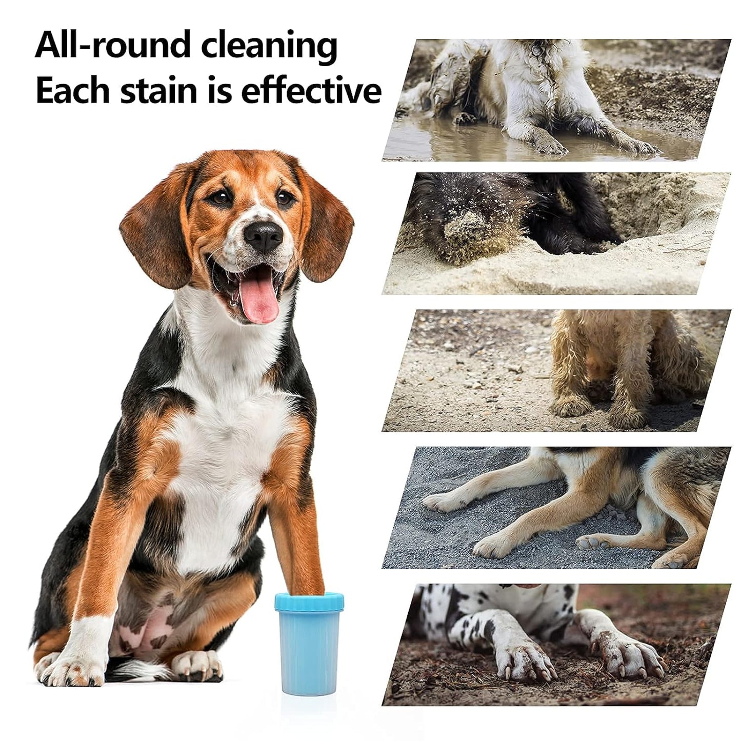 Dog Paw Cleaner with Pet Nail Clippers Pet Shedding Grooming Set 360º Portable Self-Cleaning Washer Cup Muddy Paws Pet Foot Cleaning Brush Cleaner for Large Dogs