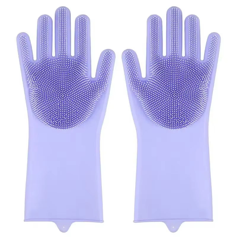 Pet Grooming Cleaning Gloves Dog Cat Bathing Shampoo Glove Scrubber Magic Dishwashing Cleannersponge Silicon Hair Removal Glove