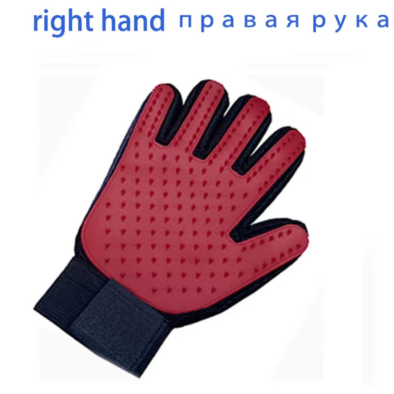 Dualpet Pet Grooming Glove for Dog Cats Glove Pet Hair Deshedding Brush Comb Glove Pet Dog Cleaning Massage Glove Accessories