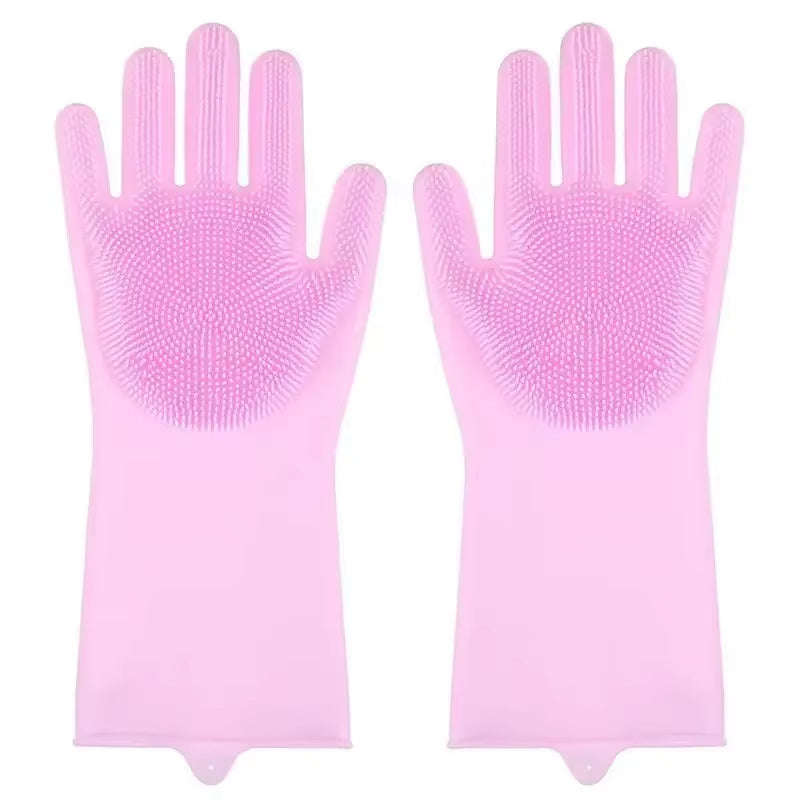 Pet Grooming Cleaning Gloves Dog Cat Bathing Shampoo Glove Scrubber Magic Dishwashing Cleannersponge Silicon Hair Removal Glove