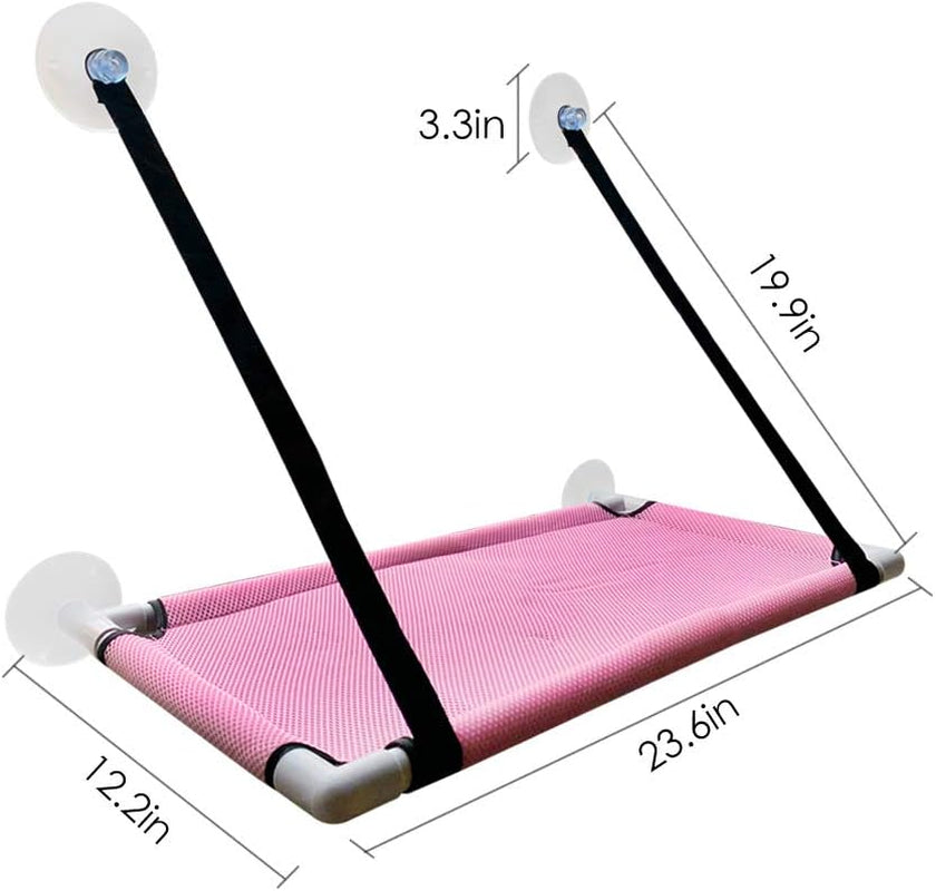 Cat Window Perch, Cat Hammock Window Seat, Perfect Window Sunny Seat Big Pet Perch of Cats Hammock for Climbing Wall Cats, Space Saving and Safety Design, Cat Accessories (Pink)
