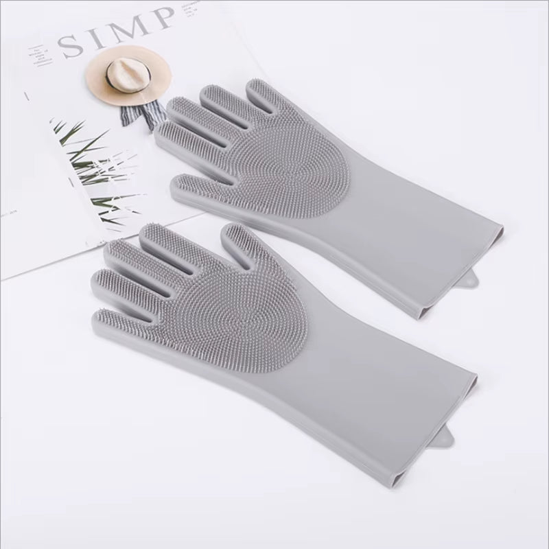 Pet Grooming Cleaning Gloves Dog Cat Bathing Shampoo Glove Scrubber Magic Dishwashing Cleanner Sponge Silicon Hair Removal Glove