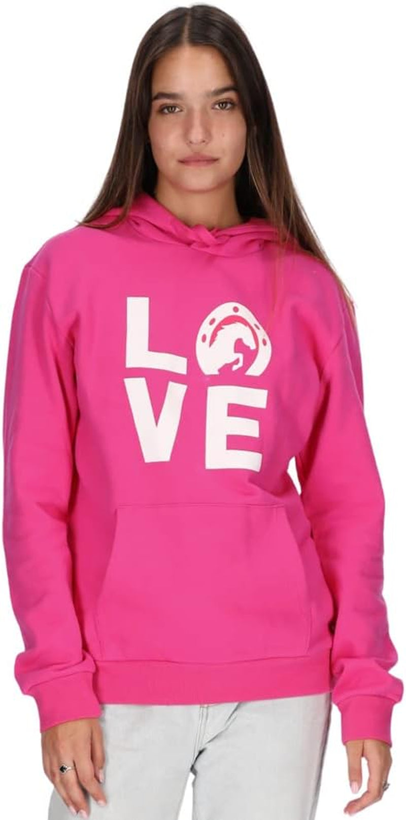 Horseshoe Print Love Hoodie for Women Teen Girls Equestrian Horseback Riding Horse Sweatshirt Hoodies