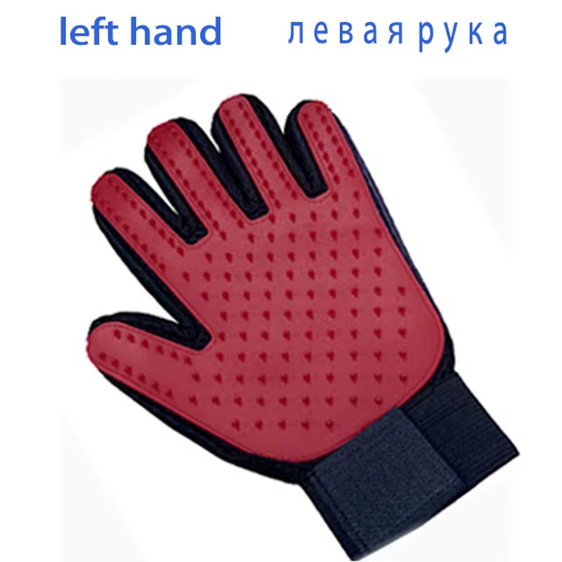 Dualpet Pet Grooming Glove for Dog Cats Glove Pet Hair Deshedding Brush Comb Glove Pet Dog Cleaning Massage Glove Accessories