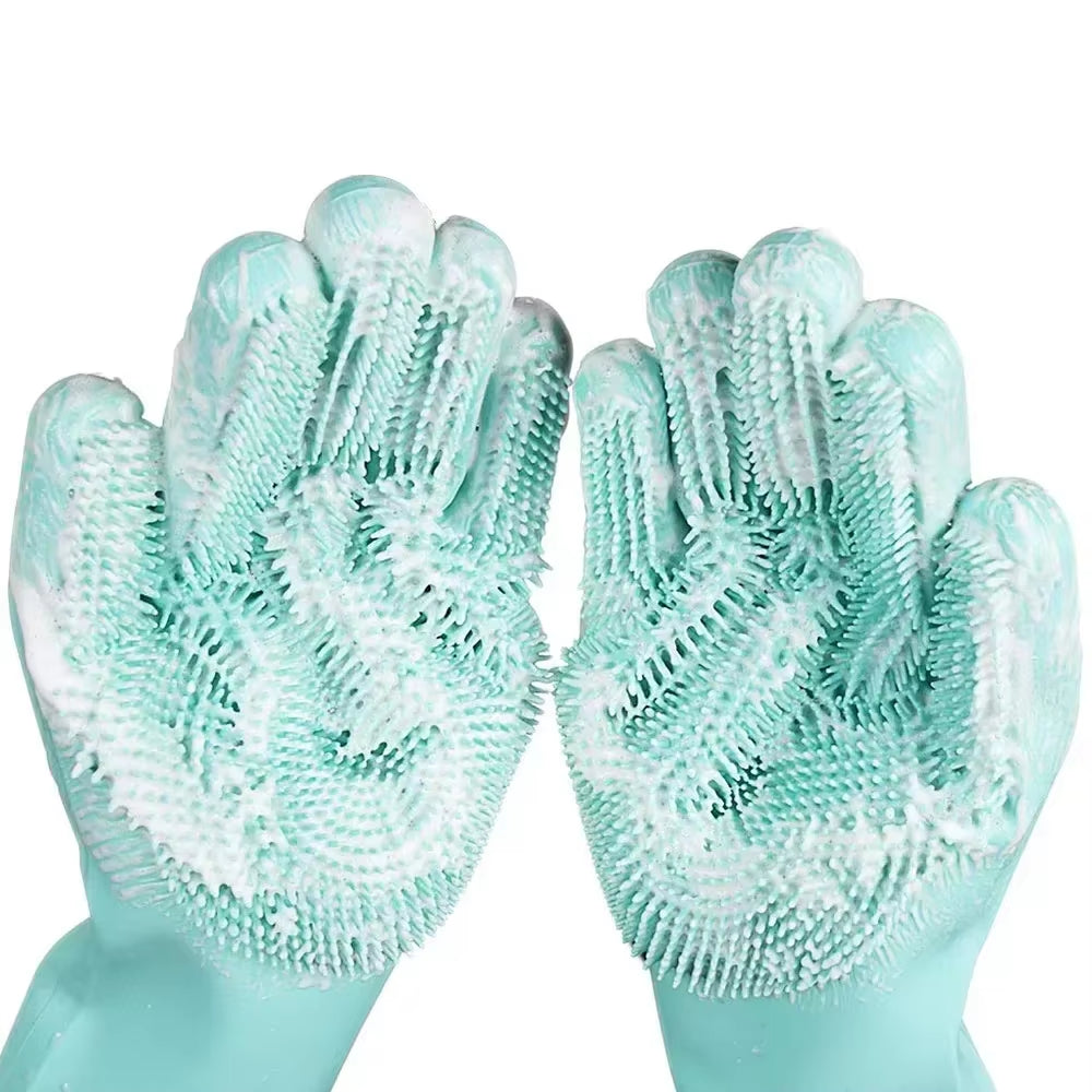Pet Grooming Cleaning Gloves Dog Cat Bathing Shampoo Glove Scrubber Magic Dishwashing Cleannersponge Silicon Hair Removal Glove