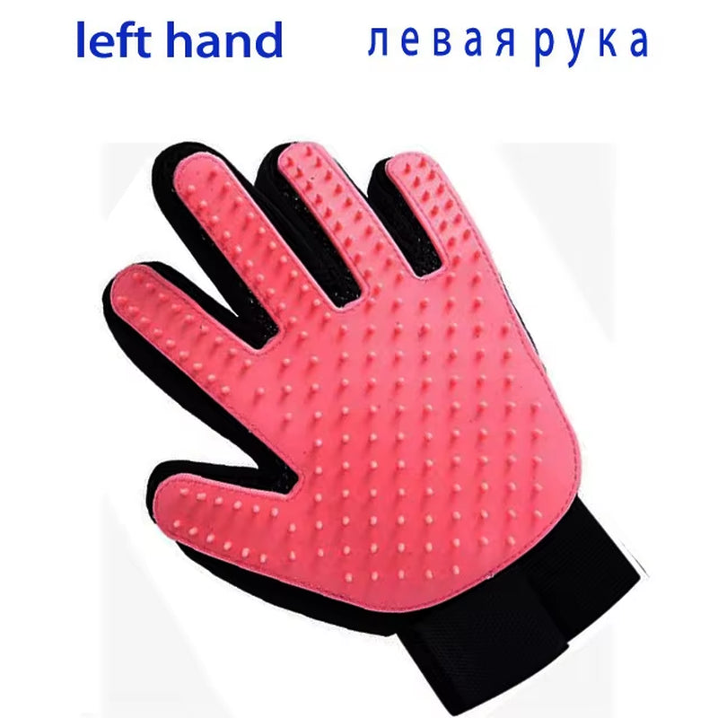 Dualpet Pet Grooming Glove for Dog Cats Glove Pet Hair Deshedding Brush Comb Glove Pet Dog Cleaning Massage Glove Accessories