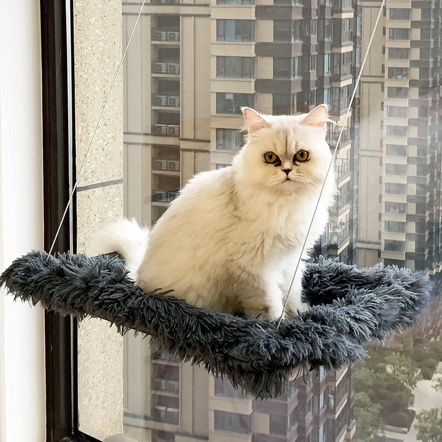 Cat Window Perch, Cat Hammock Window Seat, Space Saving Window Mounted Cat Bed,Providing All around 360°Sunbath for Indoor