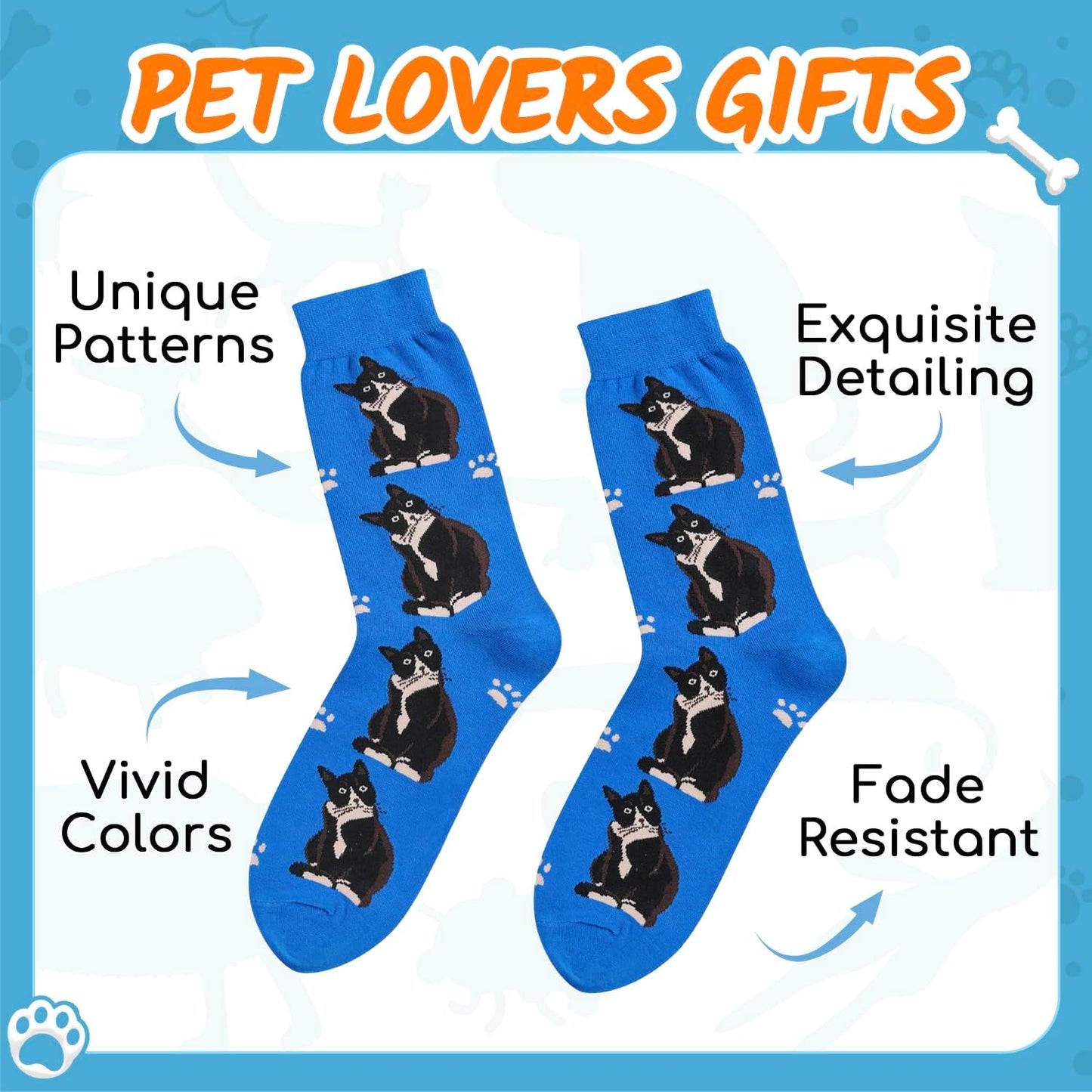 Funny Cat Goat Corgi Gifts for Men Boys, Novety Crazy Silly Fun Duck Animal Socks