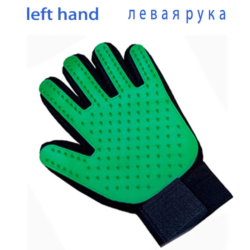 Dualpet Pet Grooming Glove for Dog Cats Glove Pet Hair Deshedding Brush Comb Glove Pet Dog Cleaning Massage Glove Accessories
