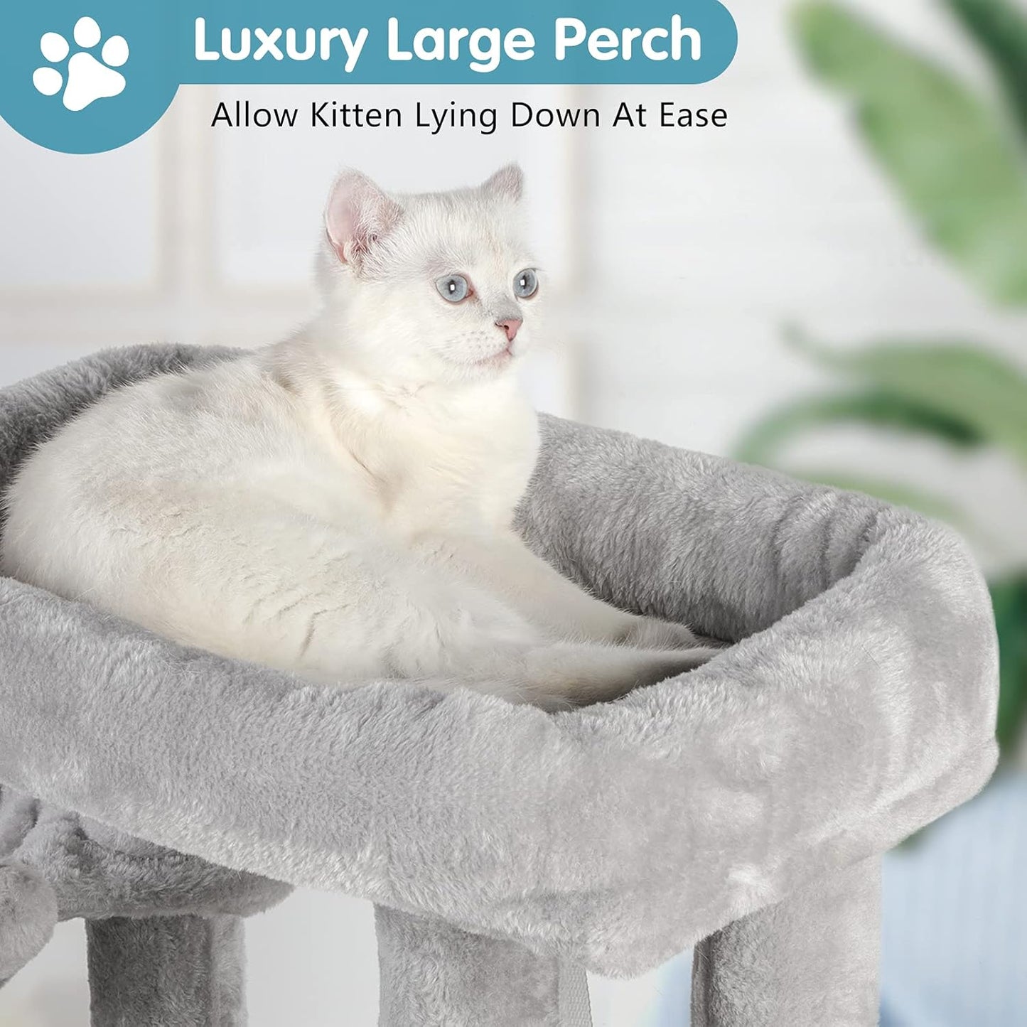 Cat Tower 39” Cat Tree Multi-Level Cat House Condo Furniture with Scratching Posts & Climbing Ladder Kitten Kitty Stand Play House Activity Center for Indoor Cats to Play & Rest, Gray