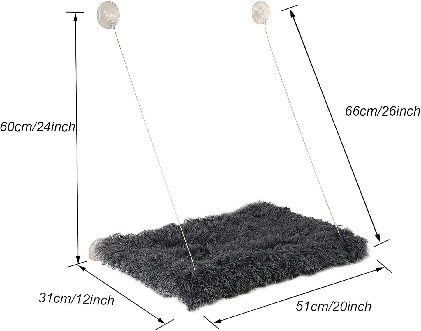 Cat Window Perch, Cat Hammock Window Seat, Space Saving Window Mounted Cat Bed,Providing All around 360°Sunbath for Indoor