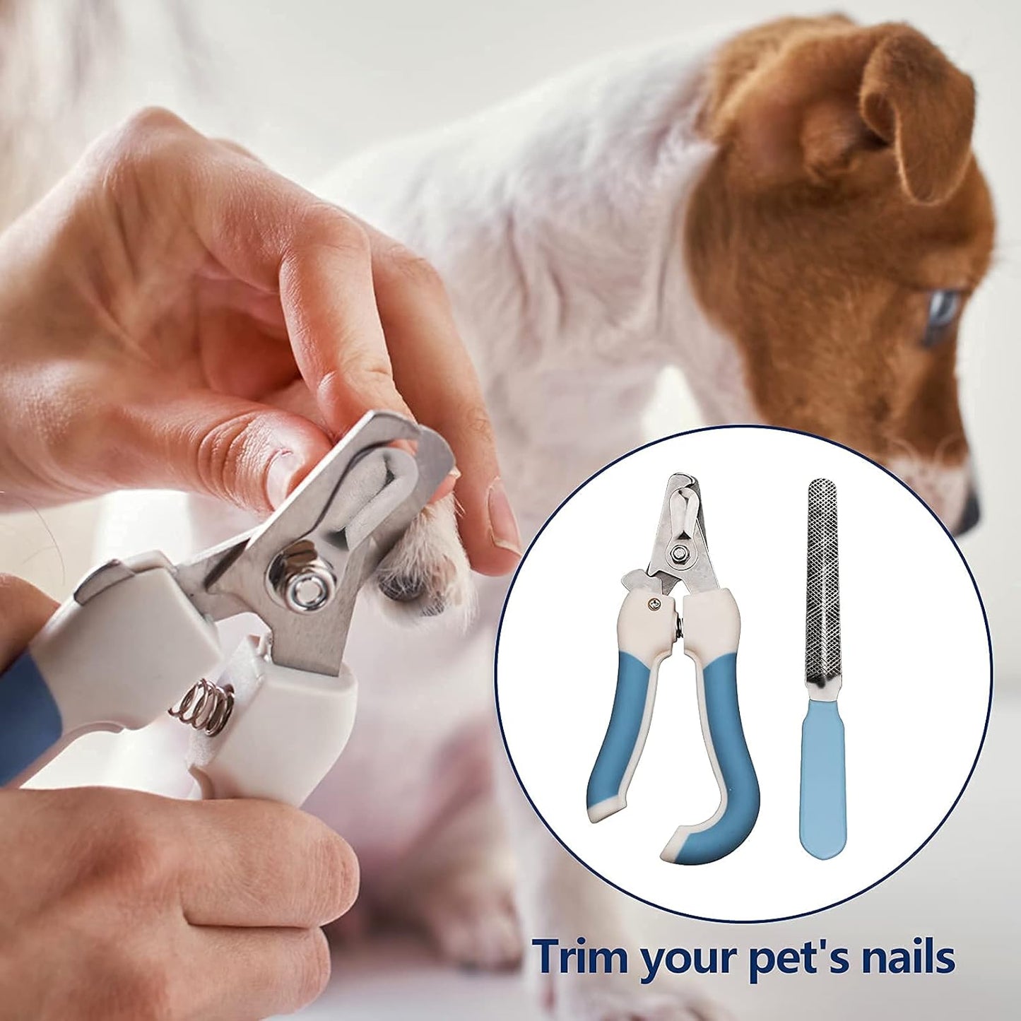Dog Paw Cleaner with Pet Nail Clippers Pet Shedding Grooming Set 360º Portable Self-Cleaning Washer Cup Muddy Paws Pet Foot Cleaning Brush Cleaner for Large Dogs
