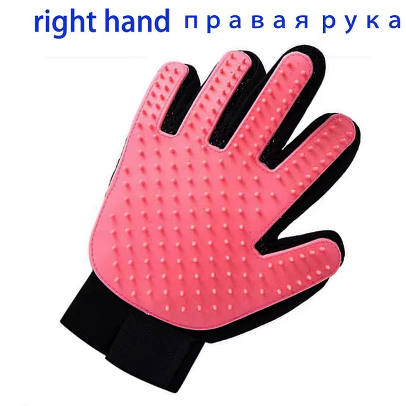Dualpet Pet Grooming Glove for Dog Cats Glove Pet Hair Deshedding Brush Comb Glove Pet Dog Cleaning Massage Glove Accessories