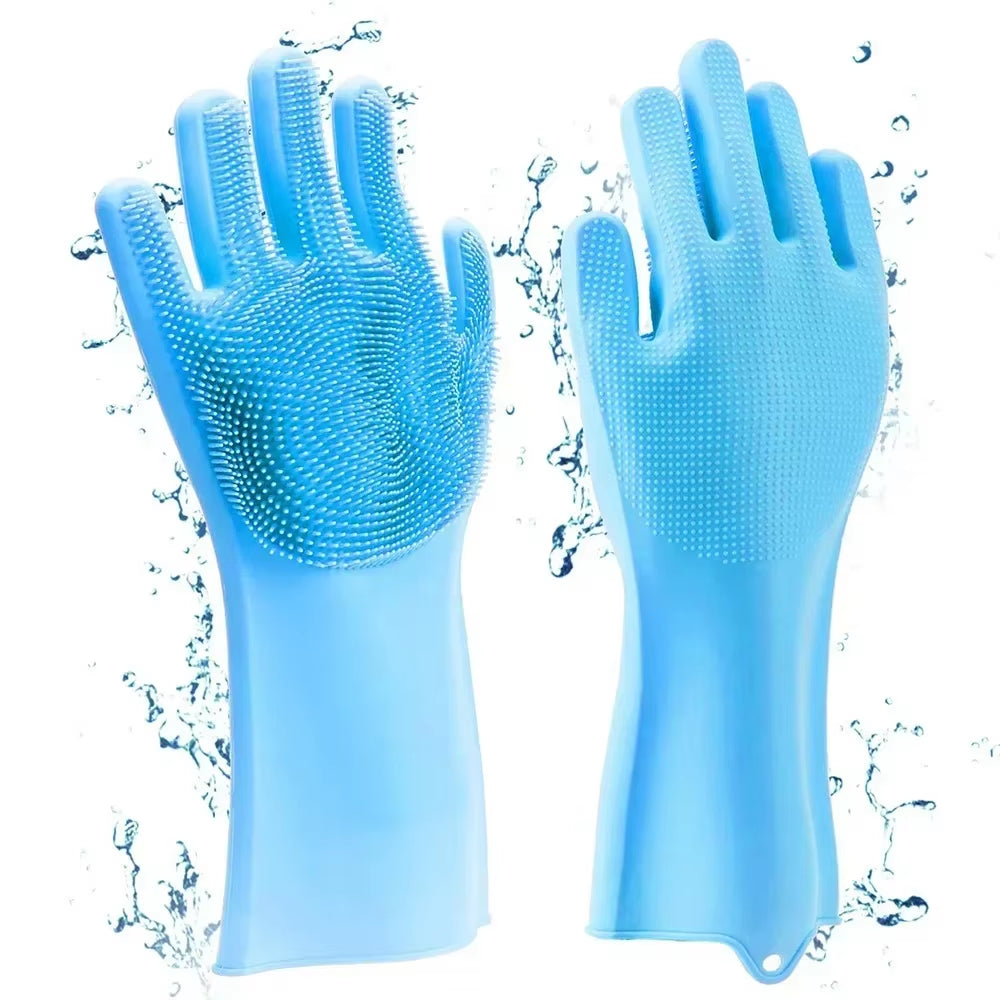 Pet Grooming Cleaning Gloves Dog Cat Bathing Shampoo Glove Scrubber Magic Dishwashing Cleannersponge Silicon Hair Removal Glove