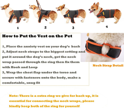 Dog Anxiety Vest Anxiety Jacket for Dogs Comfort Vest for Dog Pet Anxiety Relief Shirt Thunder Jacket Shirt for Medium to Large Dogs
