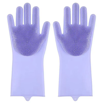 Pet Grooming Cleaning Gloves Dog Cat Bathing Shampoo Glove Scrubber Magic Dishwashing Cleannersponge Silicon Hair Removal Glove