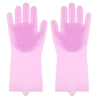Pet Grooming Cleaning Gloves Dog Cat Bathing Shampoo Glove Scrubber Magic Dishwashing Cleannersponge Silicon Hair Removal Glove