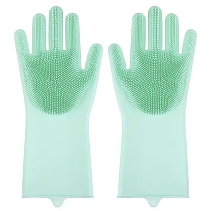 Pet Grooming Cleaning Gloves Dog Cat Bathing Shampoo Glove Scrubber Magic Dishwashing Cleanner Sponge Silicon Hair Removal Glove