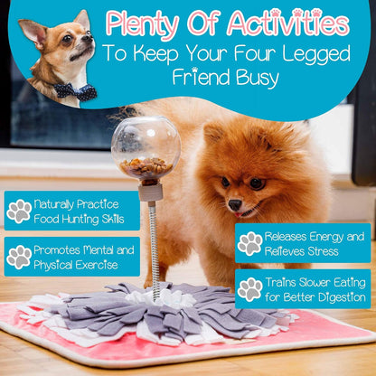 Snuffle Mat (Premium Mat with Treat Ball) Interactive Dog Toy for Pet Enrichment - Puzzle Feeder for Exercise and Stress Relief - Slow Feeder