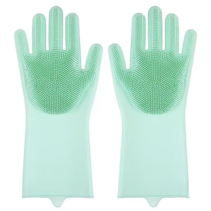 Pet Grooming Cleaning Gloves Dog Cat Bathing Shampoo Glove Scrubber Magic Dishwashing Cleannersponge Silicon Hair Removal Glove