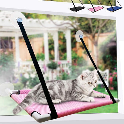 Cat Window Perch, Cat Hammock Window Seat, Perfect Window Sunny Seat Big Pet Perch of Cats Hammock for Climbing Wall Cats, Space Saving and Safety Design, Cat Accessories (Pink)