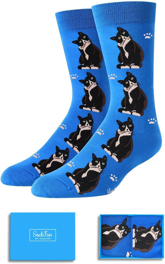 Funny Cat Goat Corgi Gifts for Men Boys, Novety Crazy Silly Fun Duck Animal Socks
