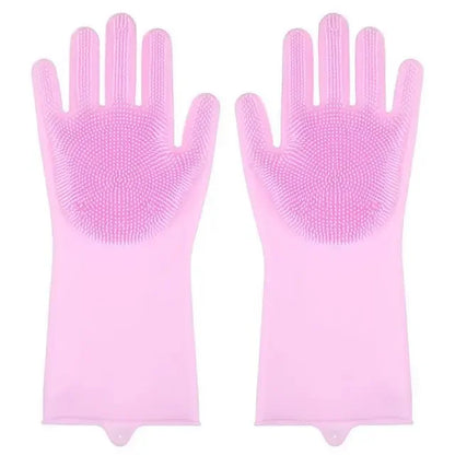 Pet Grooming Cleaning Gloves Dog Cat Bathing Shampoo Glove Scrubber Magic Dishwashing Cleanner Sponge Silicon Hair Removal Glove