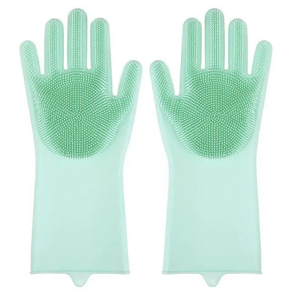 Pet Grooming Cleaning Gloves Dog Cat Bathing Shampoo Glove Scrubber Magic Dishwashing Cleanner Sponge Silicon Hair Removal Glove