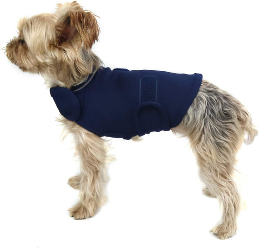 Comfort Dog Anxiety Relief Coat, Dog Anxiety Calming Vest Wrap for Thunderstorm,Travel,4Th of July Fireworks,Vet Visits,Separation Anxiety Relief for Dogs (X-Small (Pack of 1), Navy)