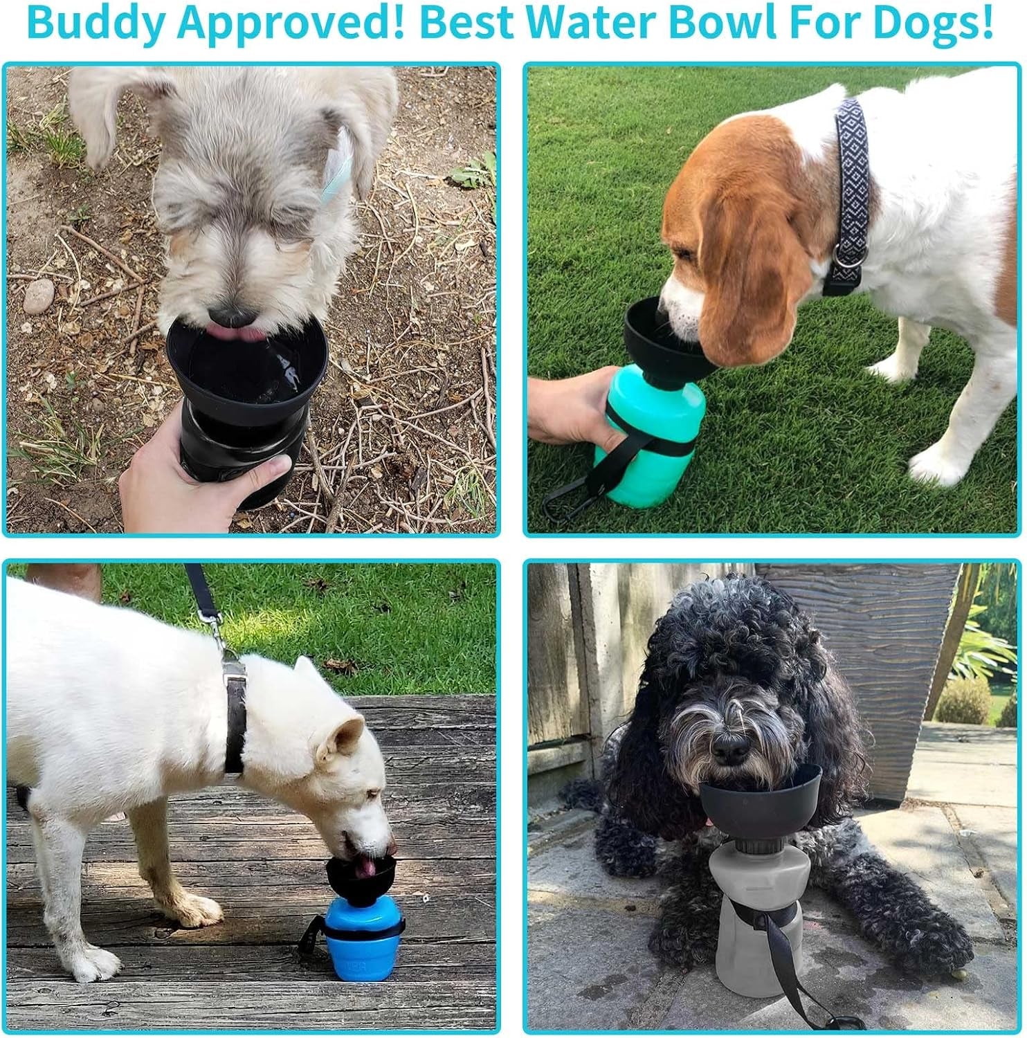 Dog Water Bottle, Portable Dog Water Bowl Dispenser Puppy Travel Water Bowl, Pet Water Bottle for Thirsty Dogs Outdoor Walking, Hiking, Travel, Leak Proof & BPA Free-Safe Hydration